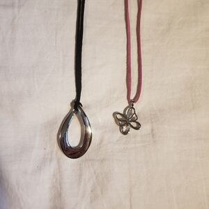 Set/ Pair Of Lia Sophia necklaces Tear Drop And Butterfly